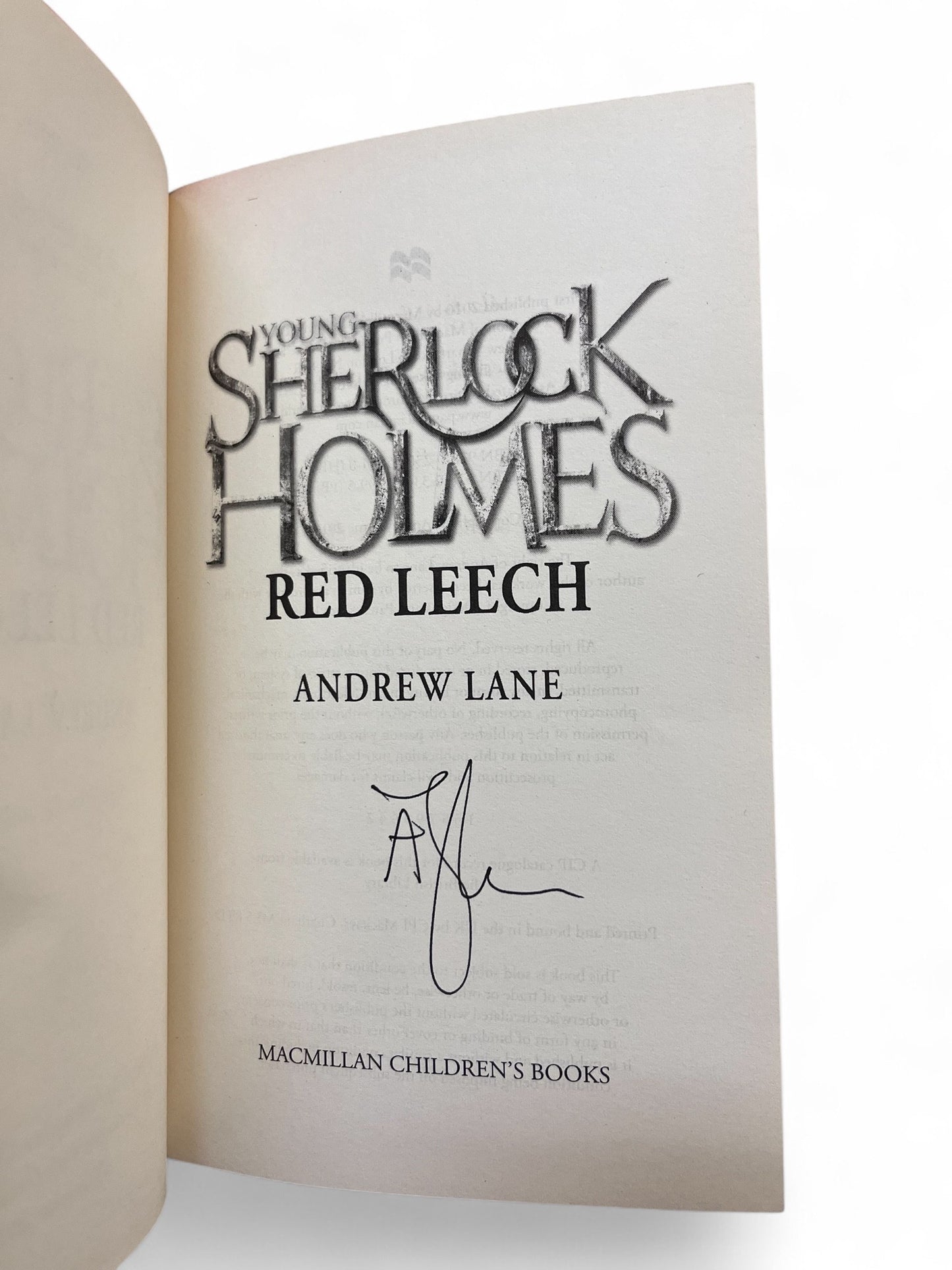 SIGNED 1st Edition Young Sherlock Holmes; Red Leech, Andrew Lane