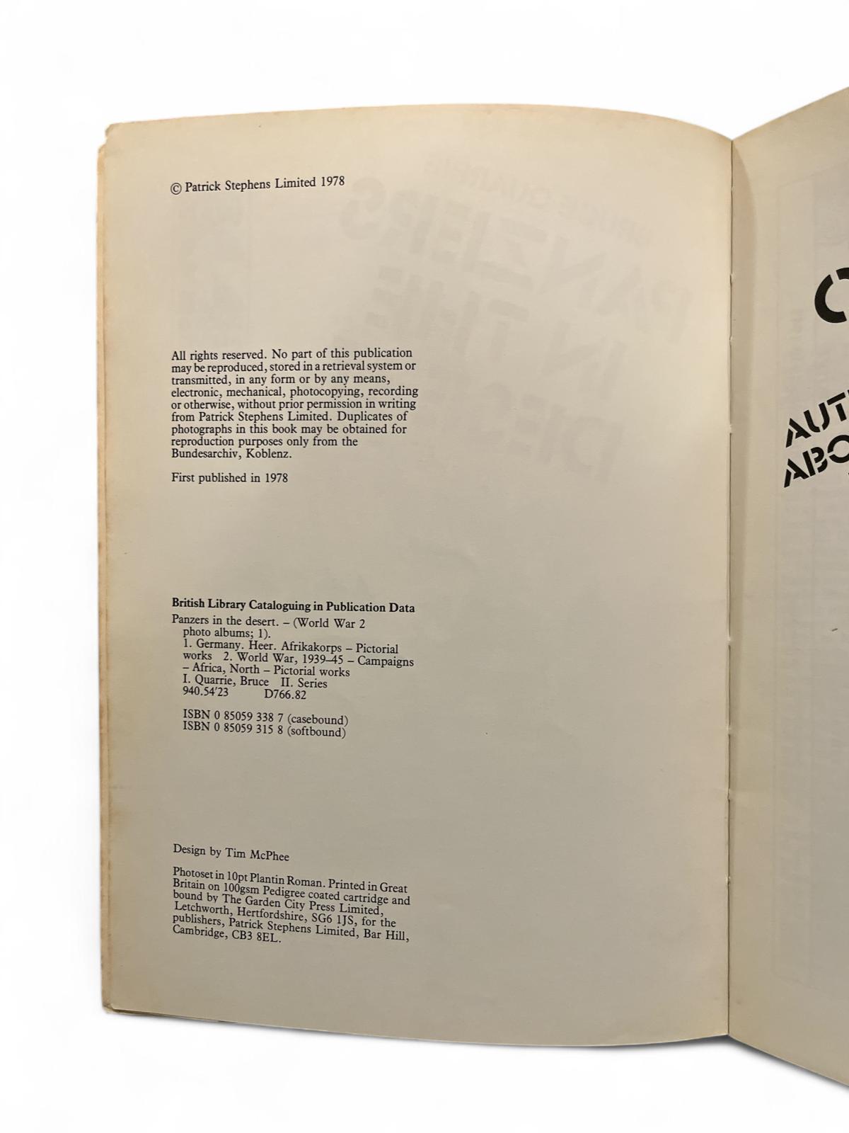 Panzers in the Desert, Bruce Quarrie